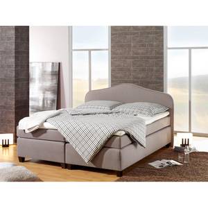 Boxspring Nevan geweven stof - Taupe - 100 x 200cm - Bonell-binnenveringmatras - H2 zacht