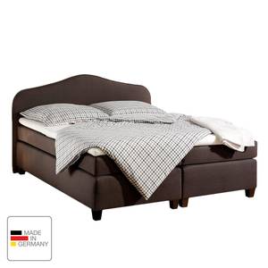 Lit boxspring Nevan Tissu - Marron - 100 x 200cm - Matelas de mousse froide - D2 souple