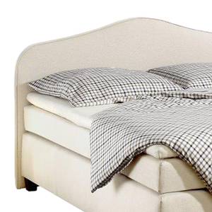 Lit boxspring Nevan Tissu - Crème - 100 x 200cm - Matelas à ressorts bombés ensachés - D2 souple