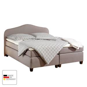 Boxspringbett Nevan Webstoff - Taupe - 100 x 200cm - Tonnentaschenfederkernmatratze - H3