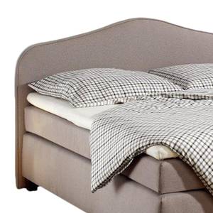 Boxspringbett Nevan Webstoff - Taupe - 100 x 200cm - Tonnentaschenfederkernmatratze - H3