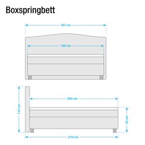 Lit boxspring Nevan Tissu - Crème - 180 x 200cm - Matelas à ressorts bombés ensachés - D2 souple