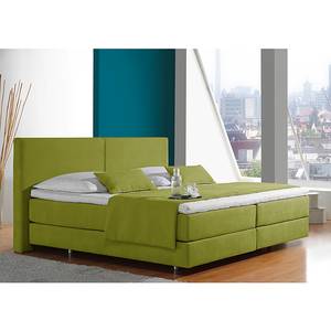 Lit boxspring Nilan Tissu - Citron vert - 100 x 200cm - Matelas à ressorts Bonnell - D2 souple