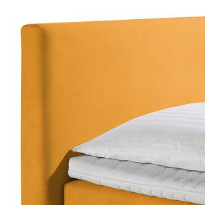 Lit boxspring Nilan Tissu - Jaune - 100 x 200cm - Matelas de mousse froide - D2 souple