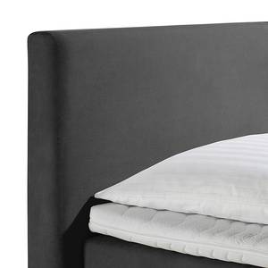 Boxspringbett Nilan Webstoff - Anthrazit - 100 x 200cm - Bonellfederkernmatratze - H3