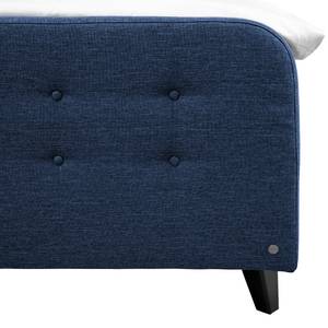 Boxspringbett Nordic XL Webstoff - Marineblau - 140 x 200cm - H3 - Ohne Topper