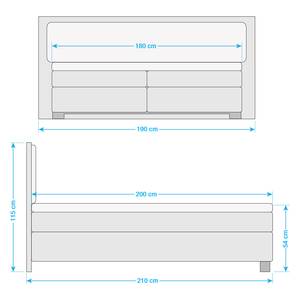 Boxspringbett Ohio Antracietkleurig/Modderkleurig eikenhout - Koudschuimtopper