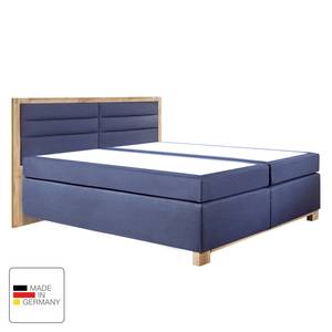 Boxspringbett Ohio Dunkelblau / Plankeneiche Dekor - Ohne Topper