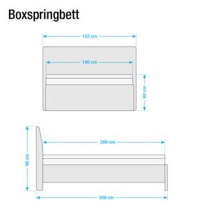 Boxspringbett Pitea Eiche Sanremo Dekor/Microfaser Braun
