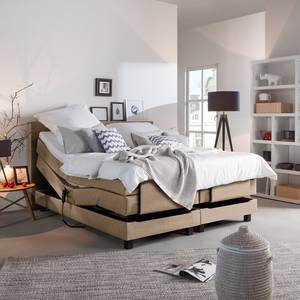 Boxspringbett Premium Night 100 x 200cm - H2 bis 80 kg - Reinweiß - Beige meliert - 160 x 200cm - H2