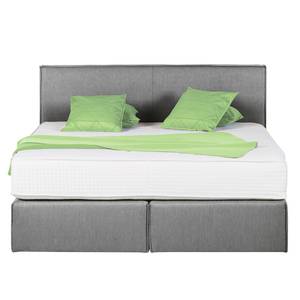 Boxspringbett Queens Webstoff - Grau - 140 x 200cm - H2