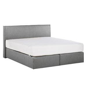 Boxspringbett Queens Webstoff - Grau - 140 x 200cm - H3