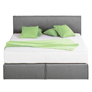 Boxspringbett Queens Webstoff - Grau - 140 x 200cm - H3