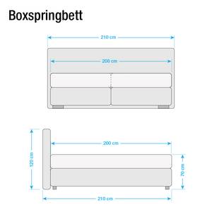 Boxspringbett Queens Webstoff - Petrol - 200 x 200cm - H3