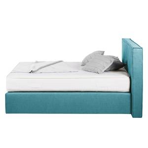 Boxspringbett Queens Webstoff - Petrol - 200 x 200cm - H3