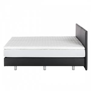 Boxspringbett Ramona (inkl. Topper) Kunstleder - Schwarz - 140 x 200cm