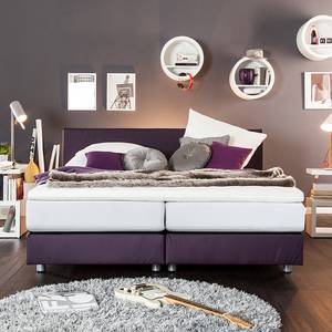 Boxspringbett Ramona (inkl. Topper) Kunstleder - Violett - 180 x 200cm