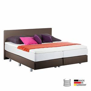 Boxspringbett Ramona (inkl. Topper) Kunstleder - Braun - 200 x 200cm