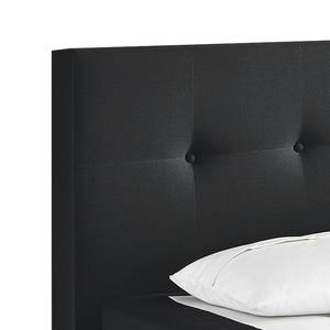 Lit boxspring Ramona VI Tissu - Noir - 160 x 200cm - D2 souple