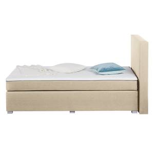 Boxspring Ramona V geweven stof - Ecrú - 140 x 200cm