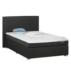 Boxspring Ramona V geweven stof - Zwart - 140 x 200cm