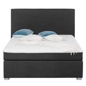 Boxspringbett Ramona V Webstoff - Schwarz - 140 x 200cm