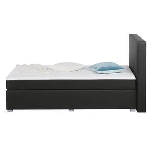 Boxspring Ramona V geweven stof - Zwart - 140 x 200cm