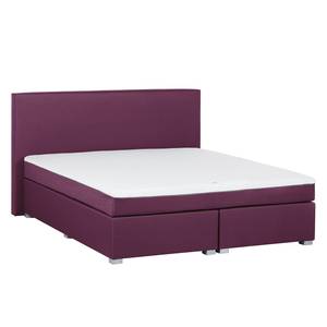 Lit boxspring Ramona V Tissu - Bordeaux - 180 x 200cm