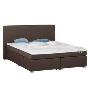 Boxspringbett Ramona V Webstoff - Braun - 180 x 200cm