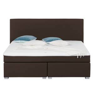 Lit boxspring Ramona V Tissu - Marron - 180 x 200cm