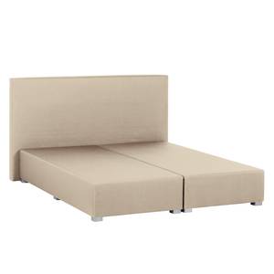 Boxspringbett Ramona V Webstoff - Ecru - 180 x 200cm