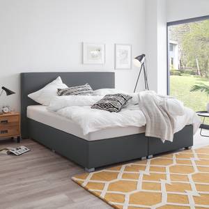 Boxspring Ramona V geweven stof - Grijs - 180 x 200cm