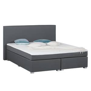 Boxspring Ramona V geweven stof - Grijs - 180 x 200cm