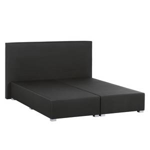 Lit boxspring Ramona V Tissu - Noir - 180 x 200cm