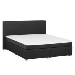 Lit boxspring Ramona V Tissu - Noir - 180 x 200cm