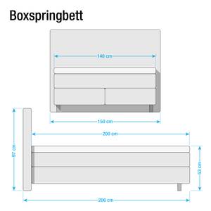 Lit boxspring Ramona VI Imitation cuir Noir - 140 x 200cm