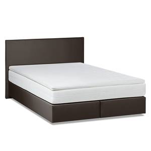 Lit boxspring Ramona VI Imitation cuir Marron - 140 x 200cm