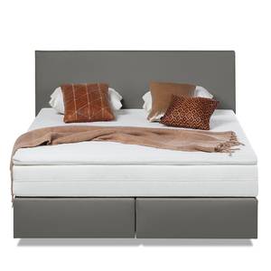 Lit boxspring Ramona VI Imitation cuir Gris - 140 x 200cm