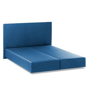 Lit boxspring Ramona VII Tissu structuré - Bleu brillant - 140 x 200cm