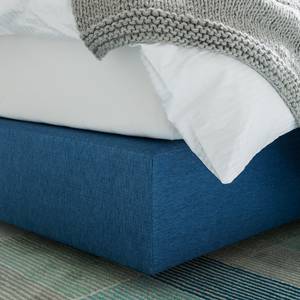 Lit boxspring Ramona VII Tissu structuré - Bleu brillant - 180 x 200cm