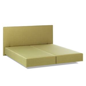 Lit boxspring Ramona VII Tissu structuré - Citron vert - 180 x 200cm