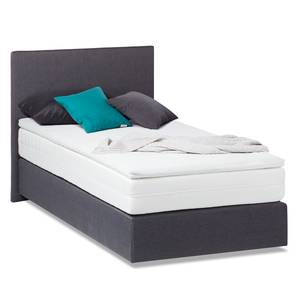 Lit boxspring Ramona VII Tissu structuré - Anthracite - 90 x 200cm