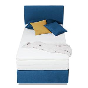 Lit boxspring Ramona VII Tissu structuré - Bleu brillant - 90 x 200cm