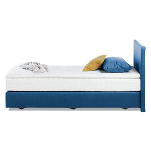 Lit boxspring Ramona VII Tissu structuré - Bleu brillant - 90 x 200cm