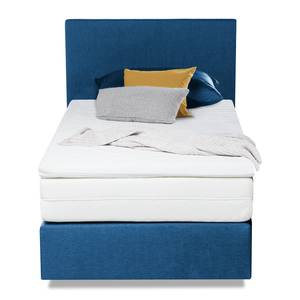 Lit boxspring Ramona VII Tissu structuré - Bleu brillant - 90 x 200cm