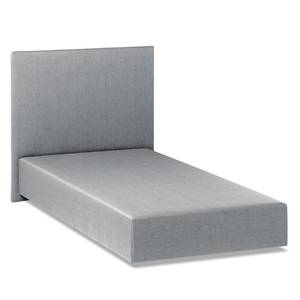 Lit boxspring Ramona VII Tissu structuré - Gris lumineux - 90 x 200cm