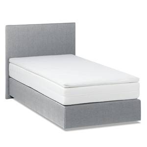 Lit boxspring Ramona VII Tissu structuré - Gris lumineux - 90 x 200cm