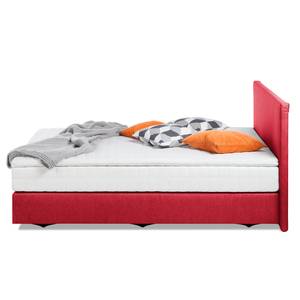 Lit boxspring Ramona VII Tissu structuré - Rouge - 180 x 200cm