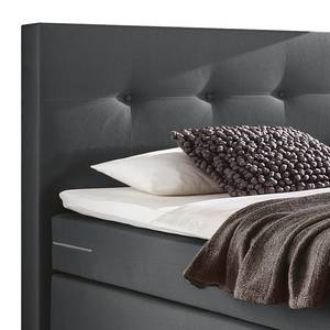 Boxspring Royal Night structuurstof - Grijs - 100 x 200cm - H2 zacht