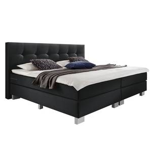 Boxspringbett Royal Night Strukturstoff - Schwarz - 180 x 200cm - H2